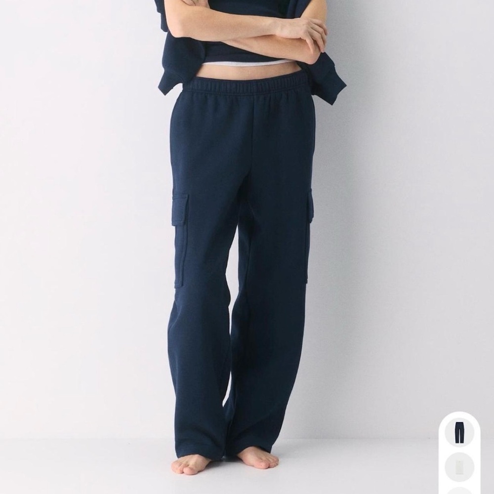 Aritzia Blue Sweatfleece Mega Fit Cargo Sweatpants